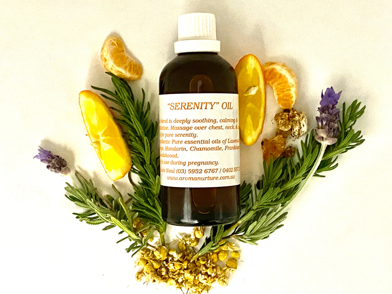 Serenity Massage Oil in Light Olive Oil 100mls.