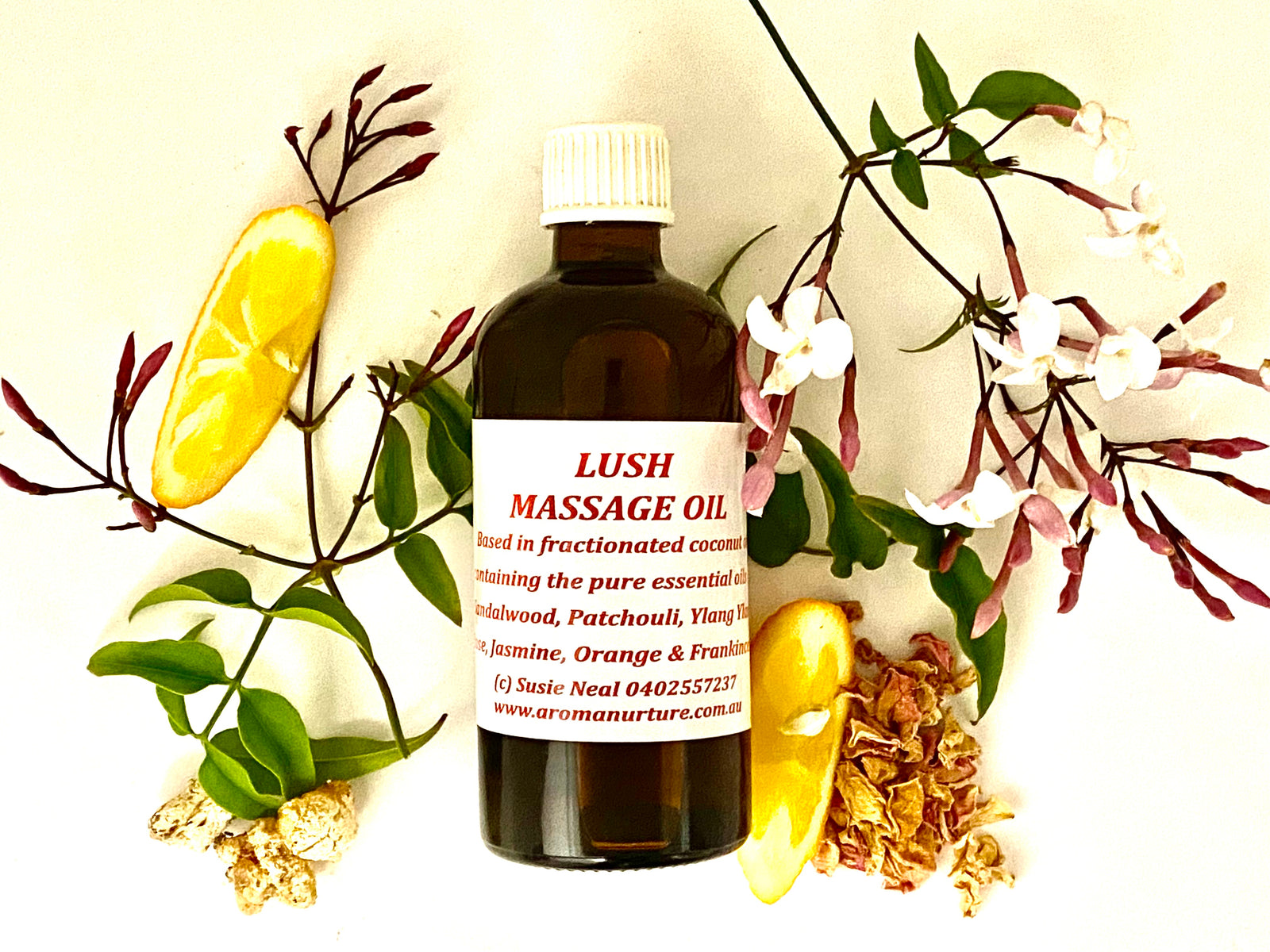 Lush Massage Oil in Sweet Almond Oil 100 mls.