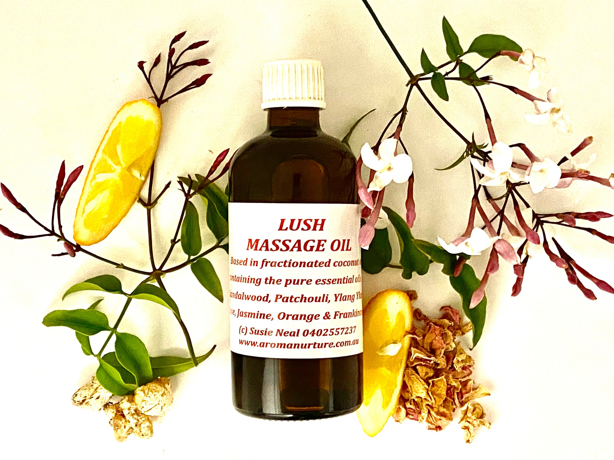 Lush Massage Oil in Sweet Almond Oil 100 mls.