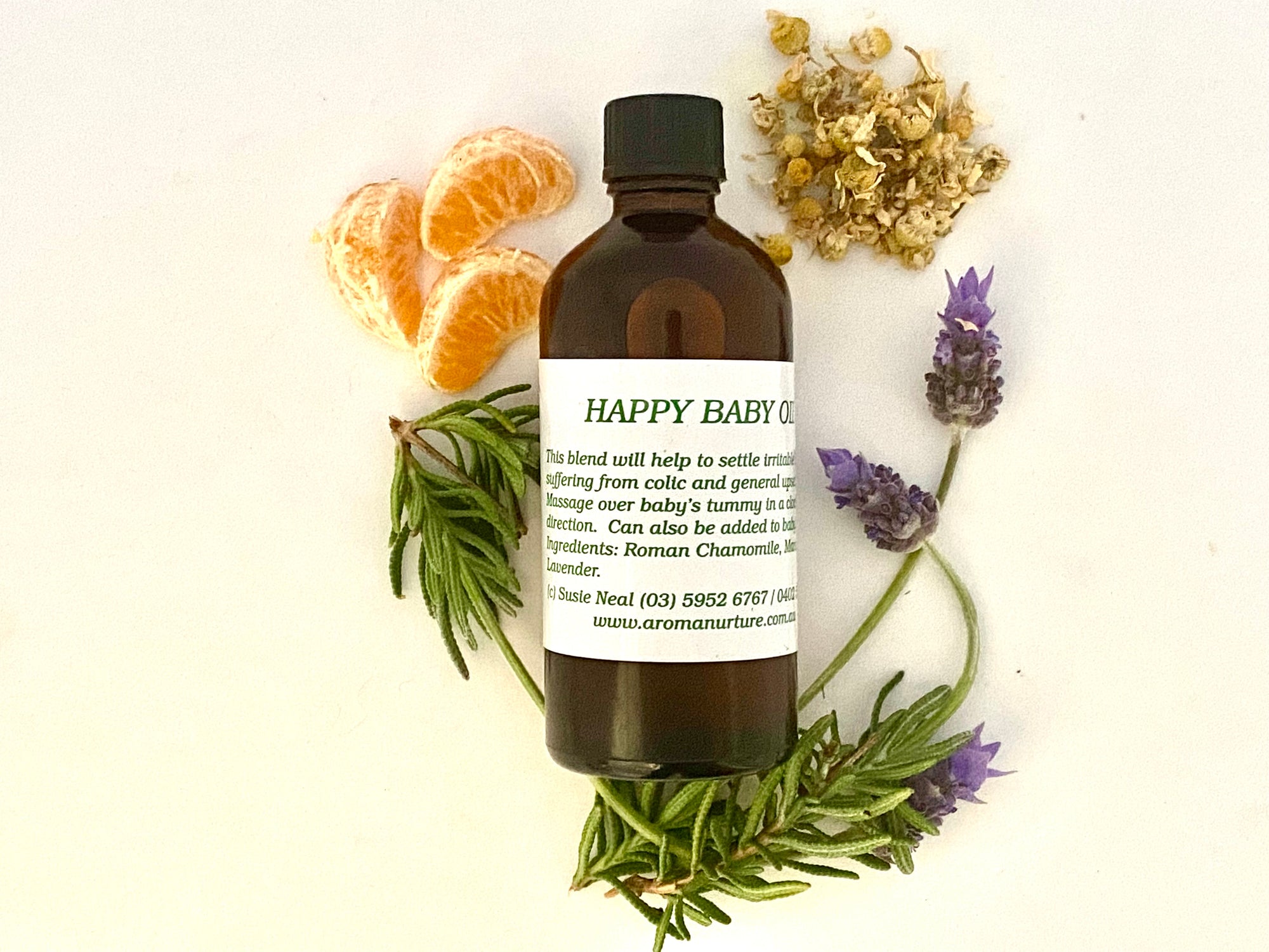 Happy Baby Massage Oil in Sweet Almond Oil.100mls.