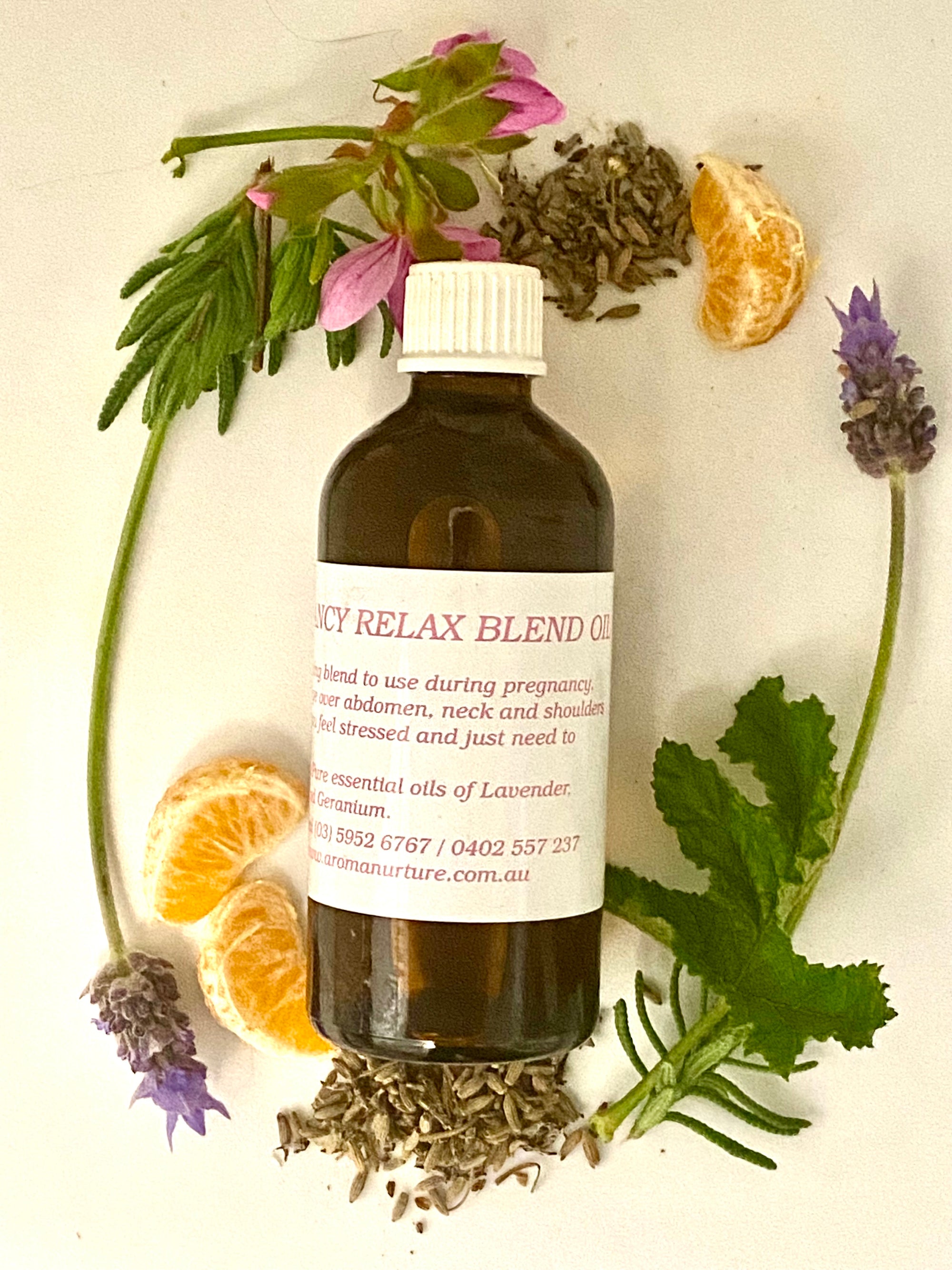Pregnancy Relax Massage Oil in Light Olive Oil.100 mls.