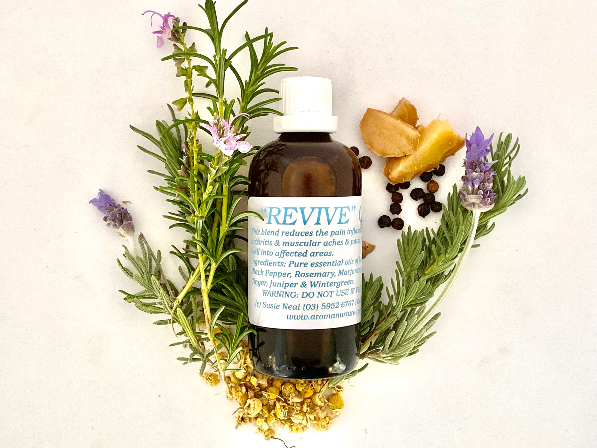 Revive massage oil in Sweet Almond Oil. 100 mls.