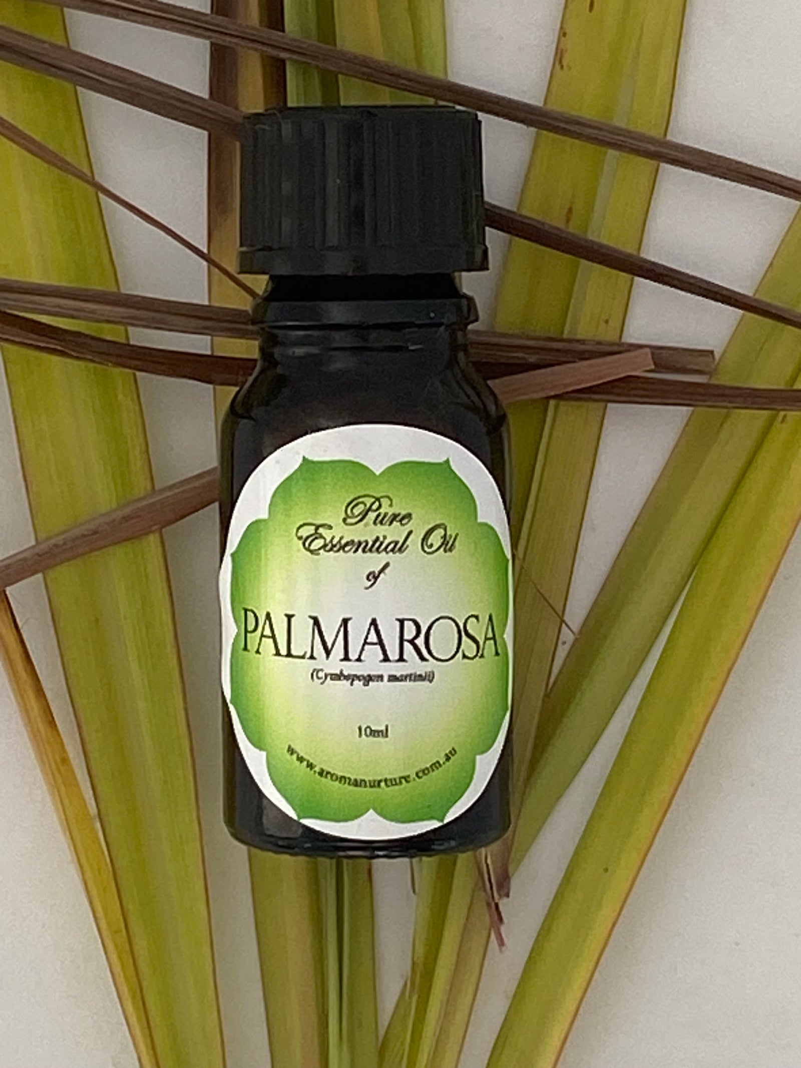 Pure Essential oil of Palmarosa 10mls. (Cymbopogon martinii).